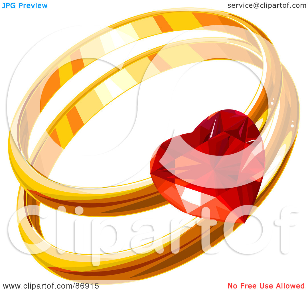Royalty Free  Rf  Clipart Illustration Of Golden His And Hers Wedding