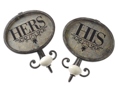 Sold Out His And Hers French Hooks   W169   Bedroom Vintage Clocks