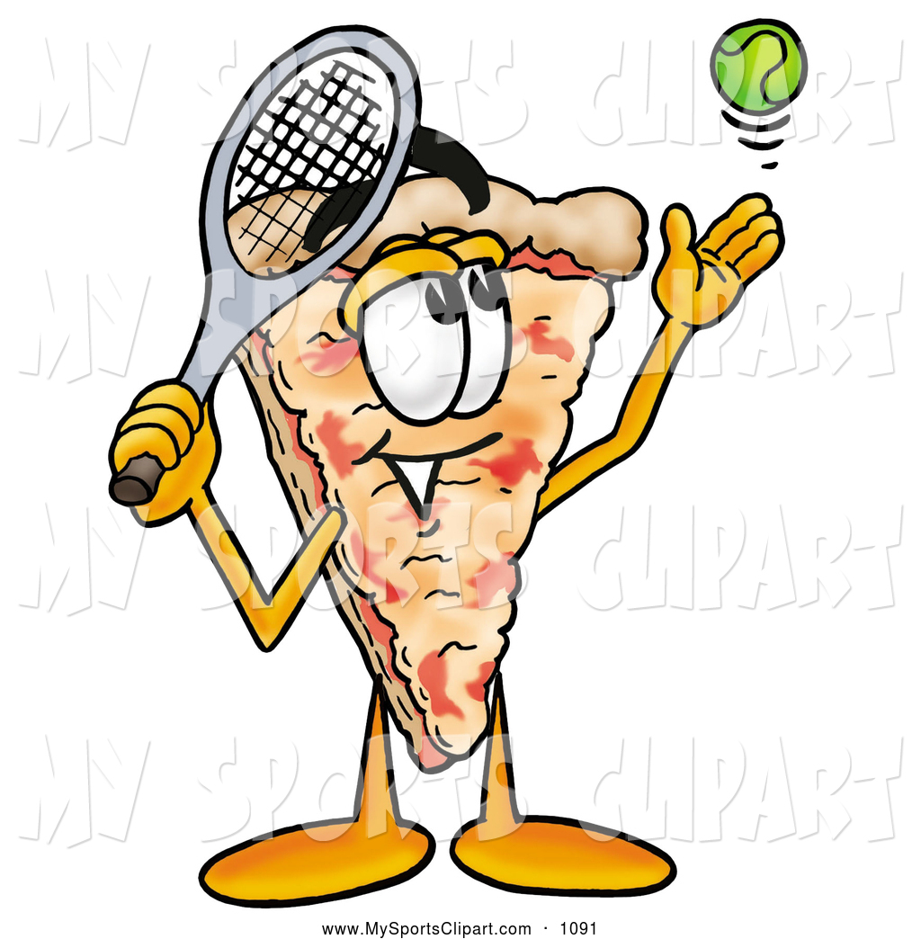 Sports Clip Art Of A Friendly Slice Pizza Mascot Cartoon Character