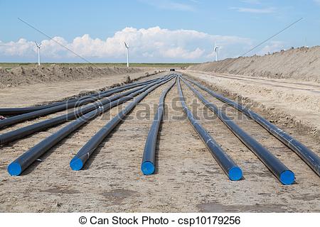 Stock Photo   Digging Of A Big Electricity Cable Trench For A Big New    