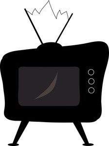 Television Clipart Image   Cool Television Set With Rabbit Ear Antenna