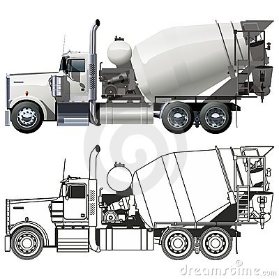 Vector Hi Detailed Concrete Mixer Truck On White  Available Ai Cs4    