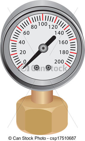 Vector Of Water Pressure Gauge   Pressure Gauge Measuring Instrument