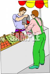 Vegetables At A Produce Market   Royalty Free Clipart Picture