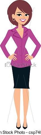 Woman Standing Illustration   Csp7402736