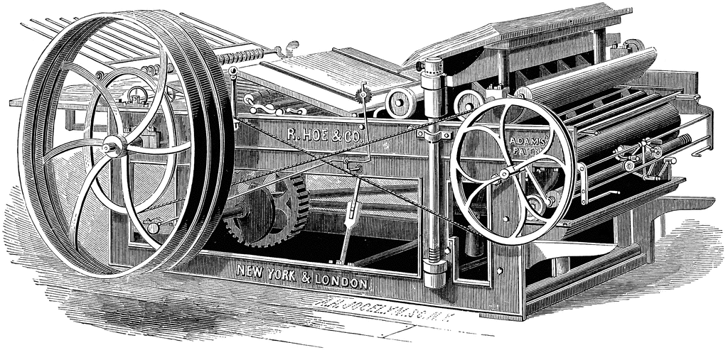 Adams  Platen Printing Press   Clipart Etc