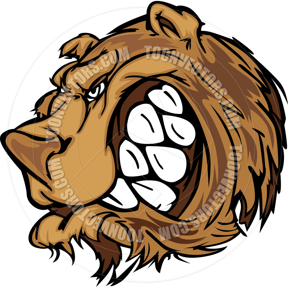 Bear Grizzly Mascot Head Vector Cartoon By Chromaco   Toon Vectors Eps