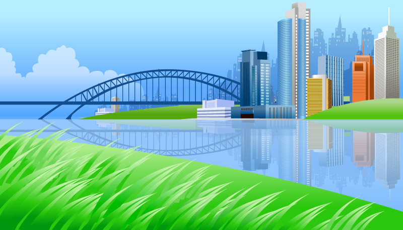 Beautiful City Scenery Vector  1   Download Free Vector Graphics