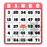 Bingo Card Marked Animated Clipart