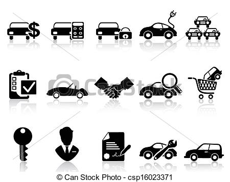 Car Dealership Icons Set    Csp16023371   Search Clipart Illustration