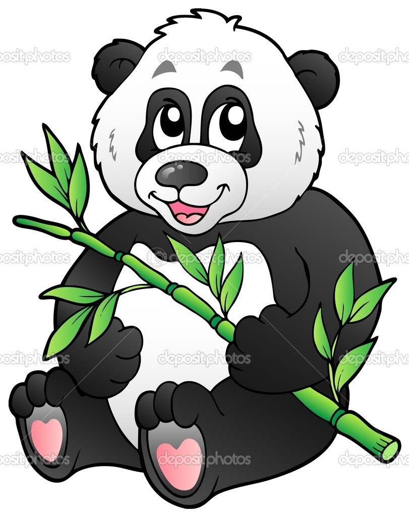Cartoon Panda Eating Bamboo   Stock Vector   Clairev  5515097