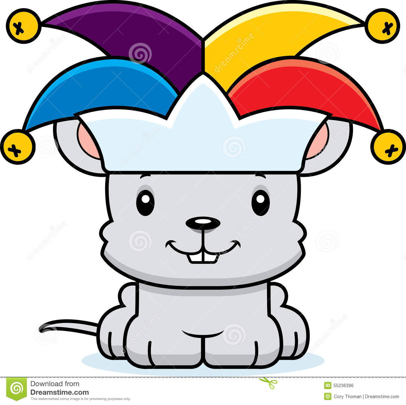 Cartoon Smiling Jester Mouse Stock Vector   Image  55236396