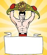 Champion Boxer With Sign