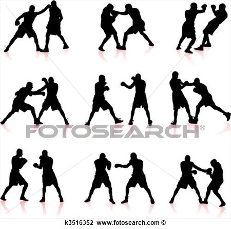 Clipart   Boxing Silhouette Collection Background  Fotosearch   Search