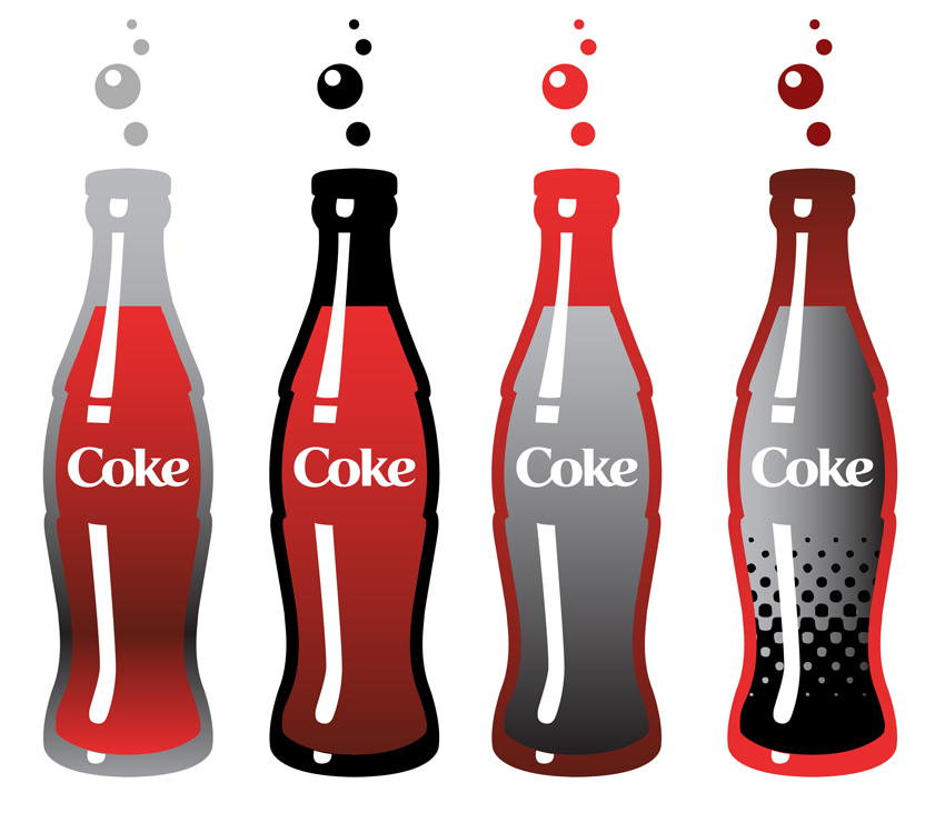 Coke Bottle Pop Art   Free Coca Cola Vector Illustrations   Coca