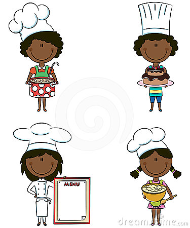 Cute African American Chef Girls Royalty Free Stock Photography