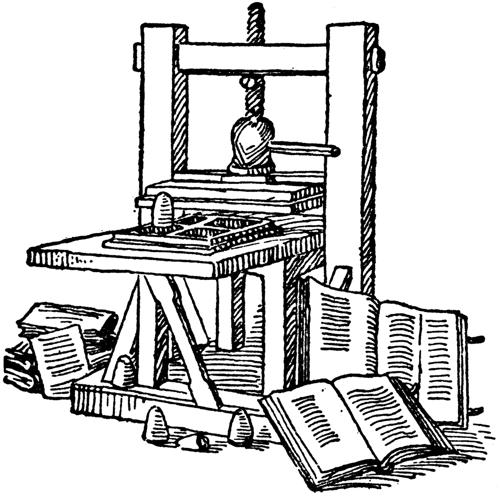 Gutenberg S Printing Press   Clipart Etc