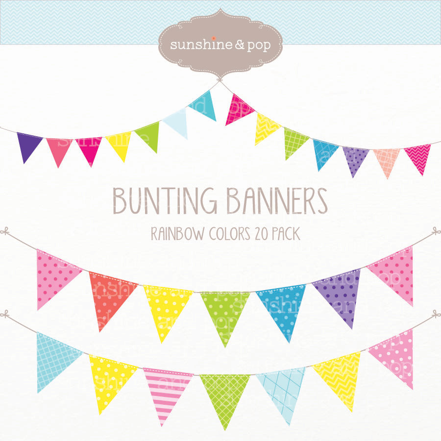 Instant Download 20 Rainbow Bunting Banners By Sunshineandpop
