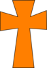 Medieval Cross Orange Black