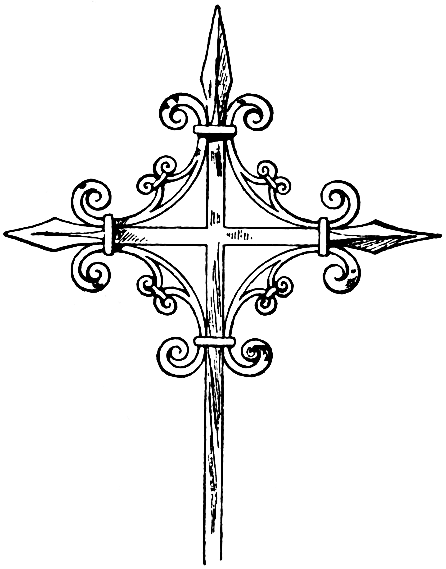 Medieval Steeple Cross   Clipart Etc