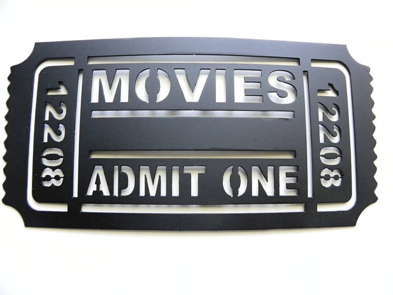 Movie Ticket Home Theater Decor Movies Admit By Sayitallonthewall