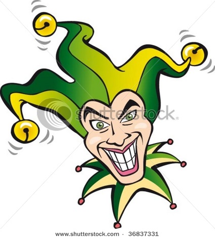Picture Of The Smiling Face Of A Jester Or Joker In A Vector Clip Art