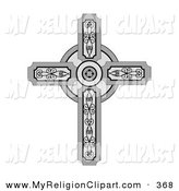Religion Clip Art Of A Medieval Christian Cross With Ornate Designs On