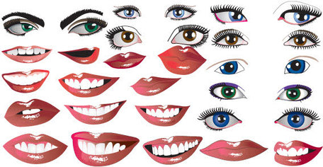 Report Browse   Human   People   Lips And Eyes Vector Free Download