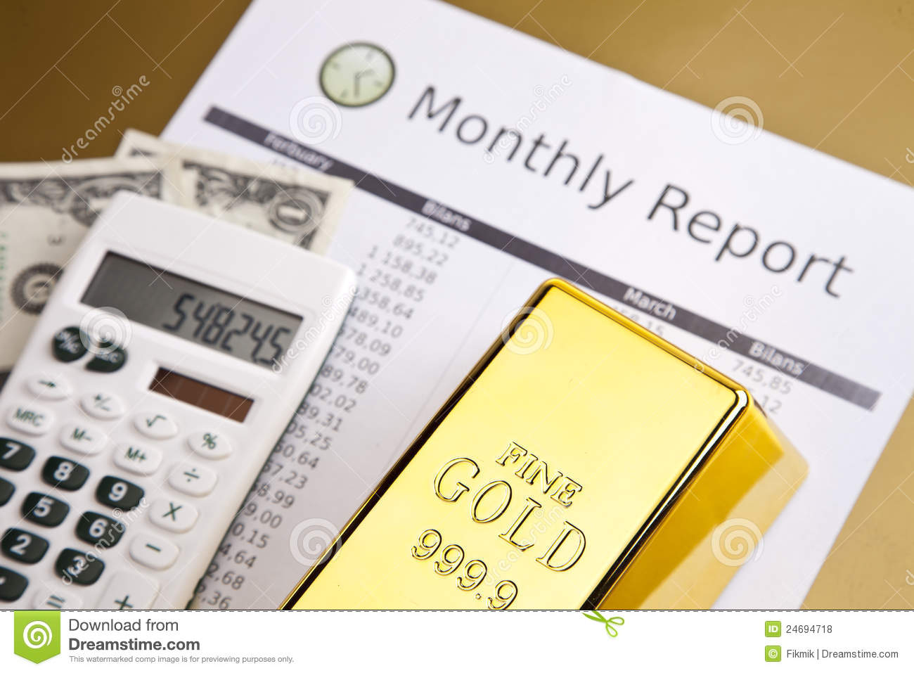 Royalty Free Stock Photos  Gold Monthly Report