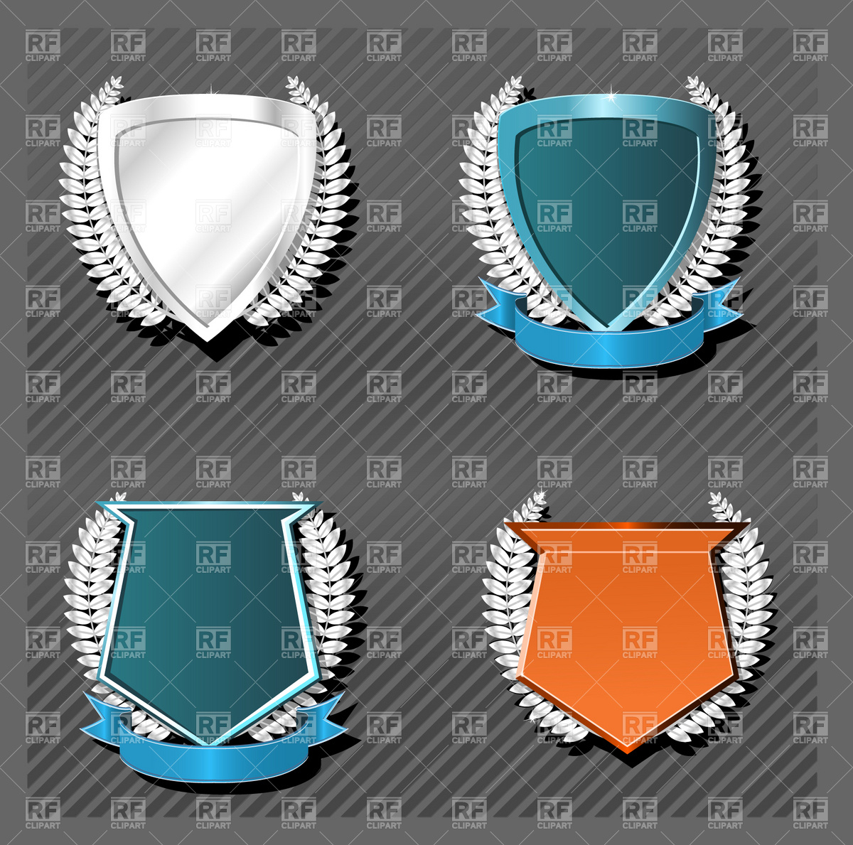     Shield And Wreath 4642 Download Royalty Free Vector Clipart  Eps