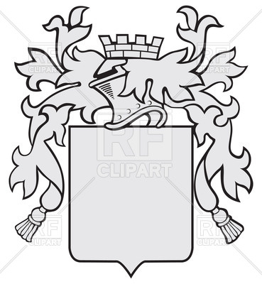 Template Of Medieval Heraldic Emblem   Shield With Decorations And