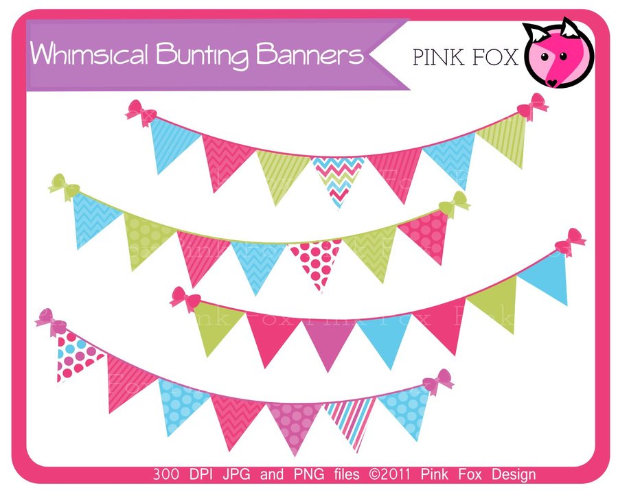 Whimsical Bunting Banner Clip Art By Pinkfoxdesign On Deviantart