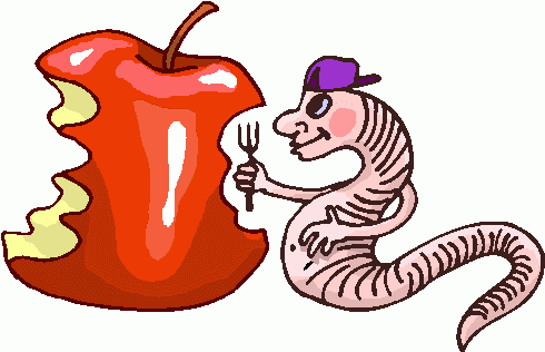 Worm Eating Apple Clipart   Worm Eating Apple Clip Art