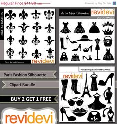 70 Off Sale Paris Fashion Silhouette Clipart Bundle By Revidevi