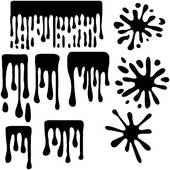 Dripping Paint Silhouettes   Clipart Graphic