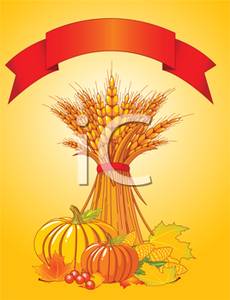 Fall Harvest With A Red Banner Clip Art Image 