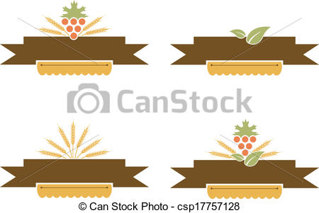 Harvest Banner Set Over White Copyspace Csp17757128   Search Clipart