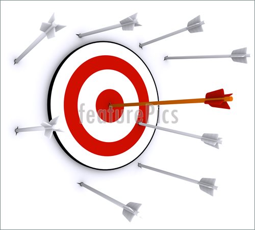 Illustration Of Arrow Hit Target    Arrow Hit Target