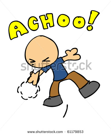 Man Sneezing Powerfully Stock Vector Illustration 61179853