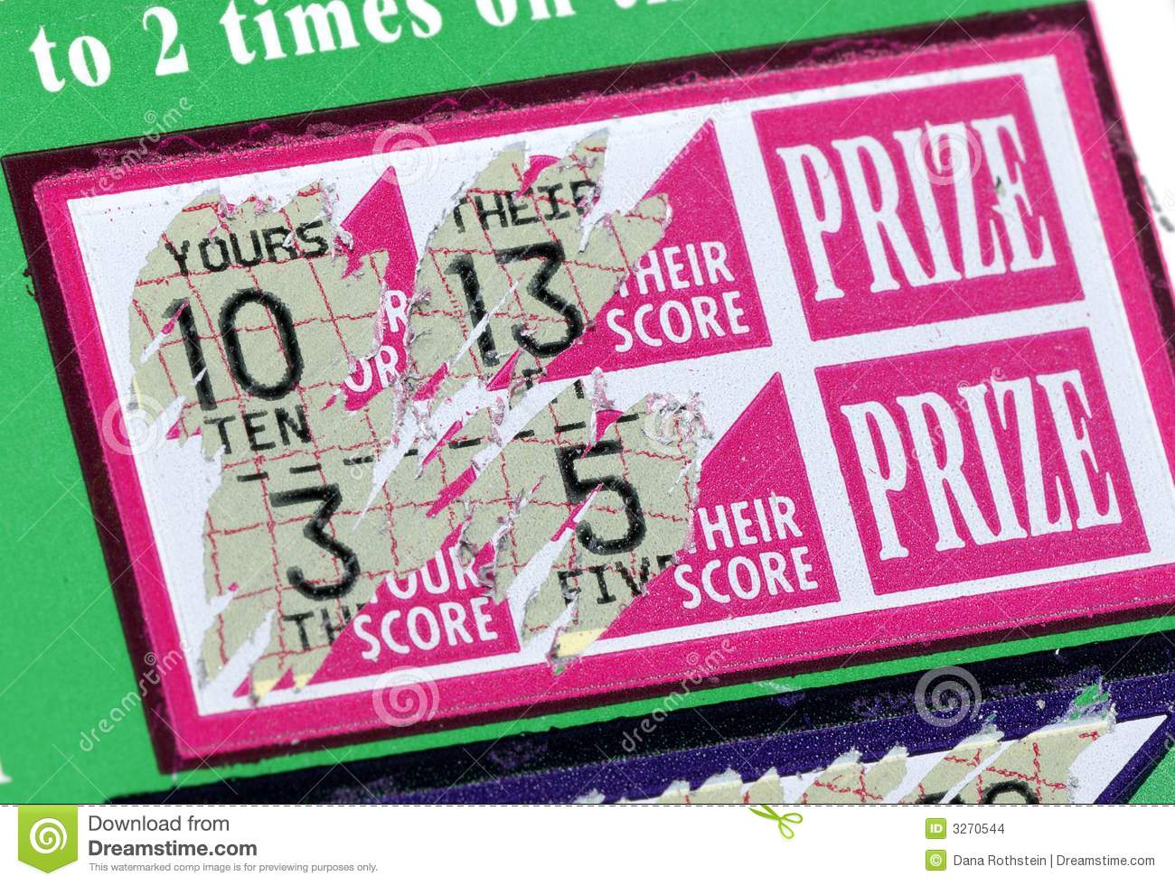 Photo Of A Scratched Lottery Ticket