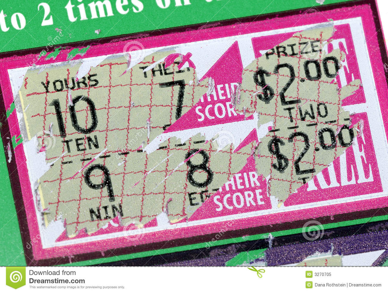 Photo Of A Scratched Lottery Ticket