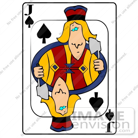 Playing Card Of The Jack Of Spades Holding An Axe Clipart    13255 By