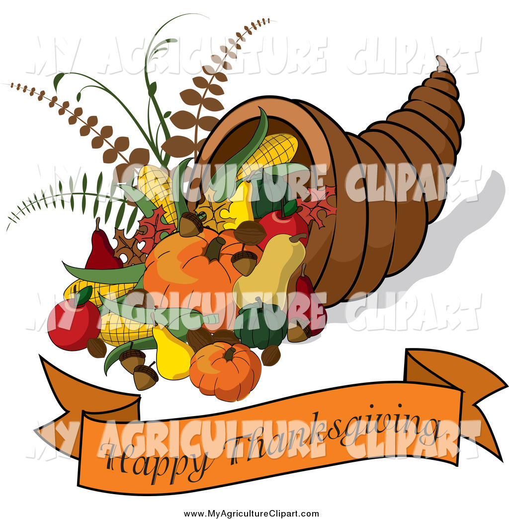Preview  Vector Agriculture Clipart Of A Happy Thanksgiving Banner    