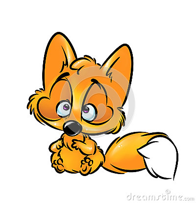 Red Little Fox Character Animal Cartoon Illustration