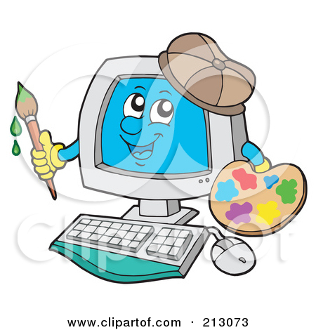 Royalty Free  Rf  Clipart Illustration Of A Happy Computer Character