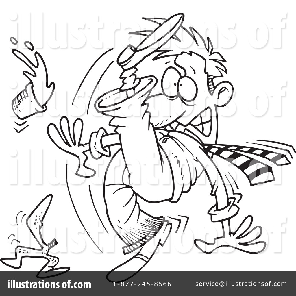 Royalty Free  Rf  Slipping Clipart Illustration By Ron Leishman