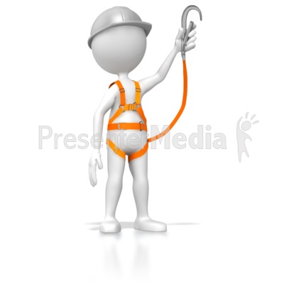 Stick Figure Wearing Safety Harness   3d Figures   Great Clipart For