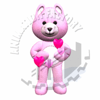 Teddy Bear Love In Tummy Animated Clipart