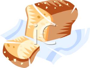 Wheat Bread With A Slice Cut Out Of It   Royalty Free Clipart Picture