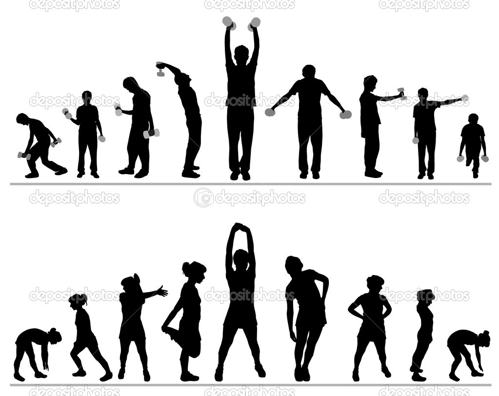Woman And Man Fitness   Stock Vector   Bogalo  6825773